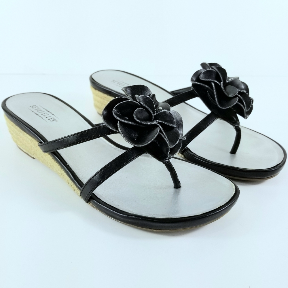 Sz 8 Seychelles Studded Flower Espadrille Wedge Sandals
